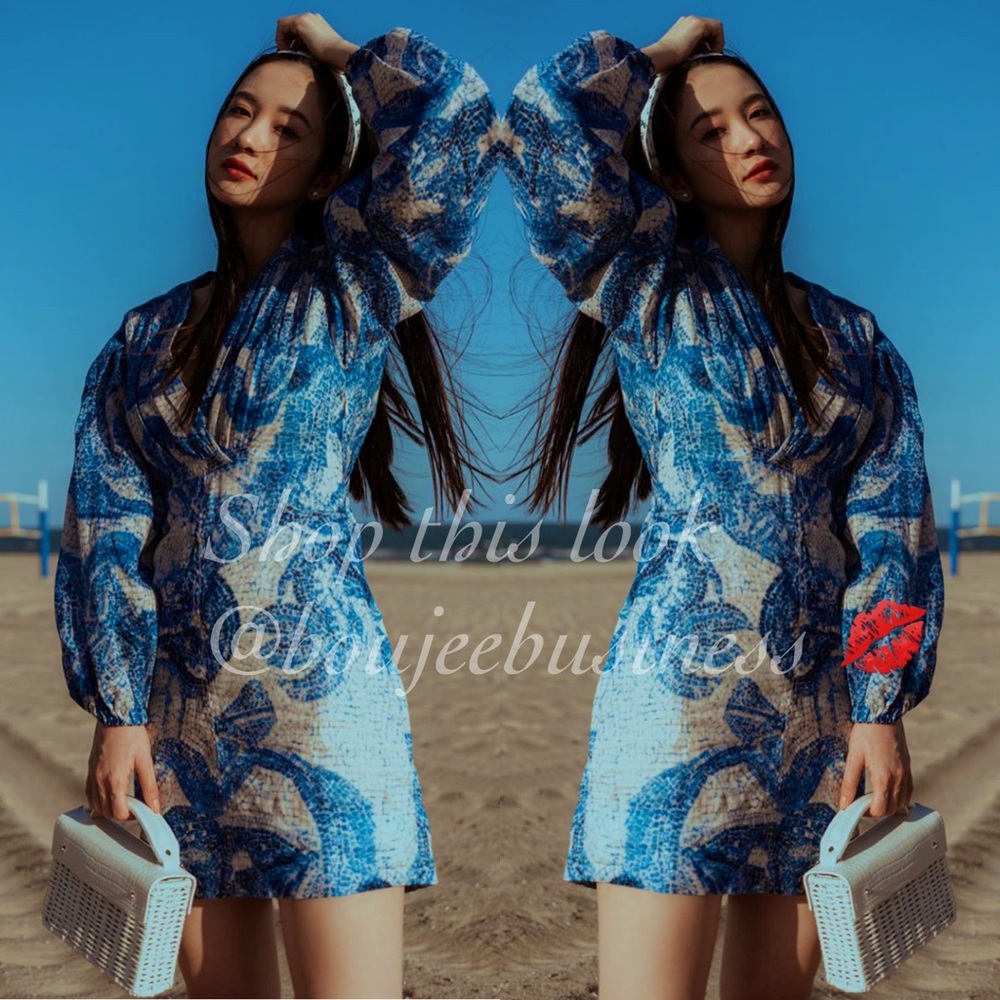 H&M Mosaic Patterned Linen Dress - Picture 4 of 14